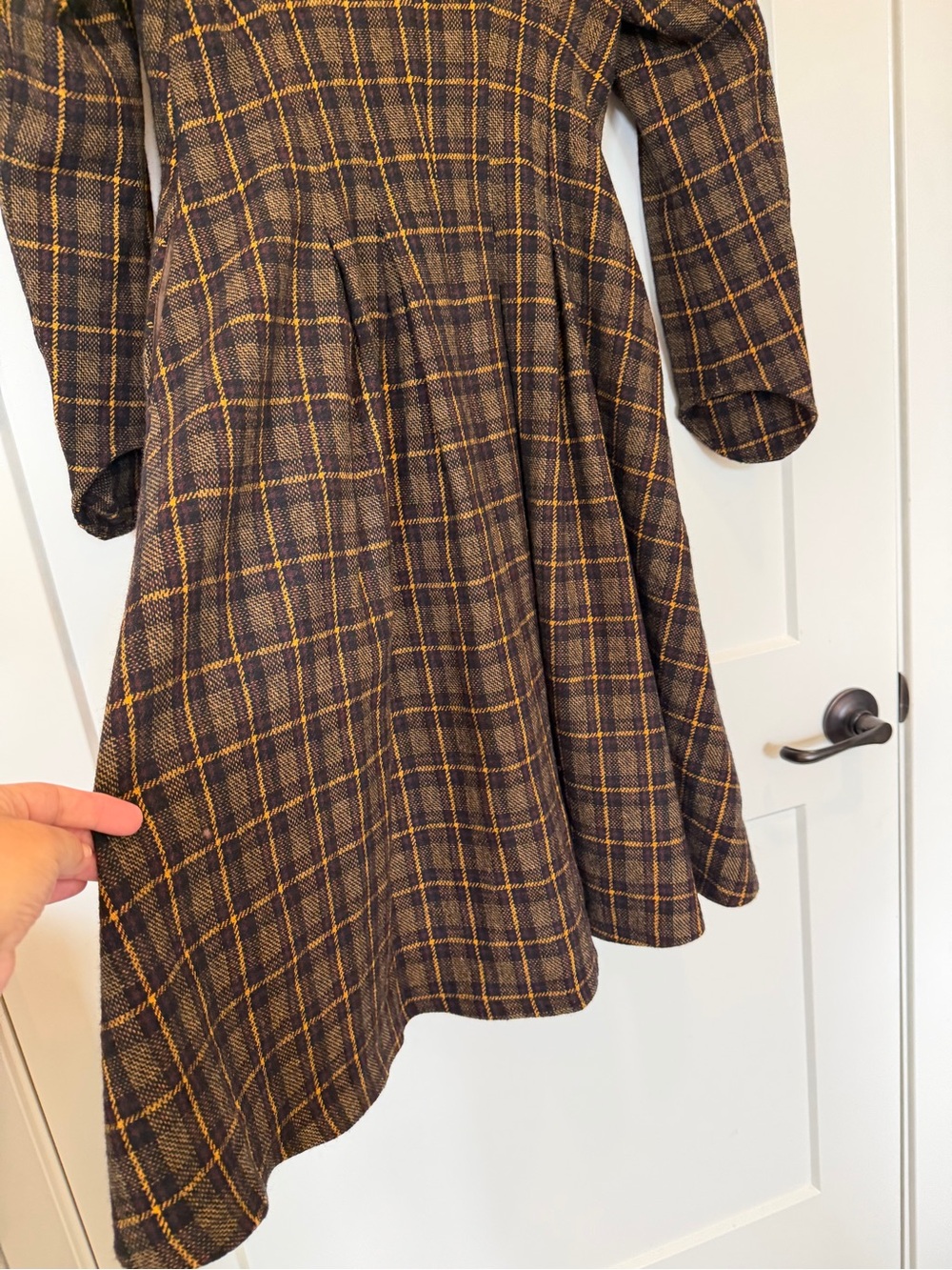 Vintage Tartan Fit and flare Fall Formal Retro 50s Academia Plaid Modest size M - Picture 14 of 15